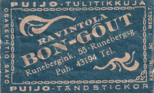 Ravintola BON - GOUT, Runebergink. 55  b578