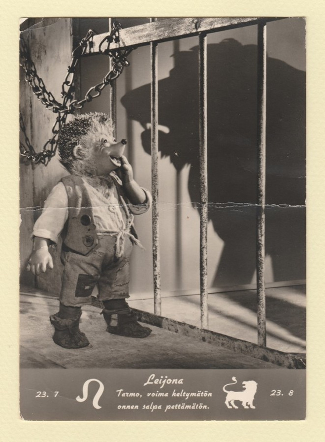Mecki-horoskooppikortti "Leijona" 1950-luvulta