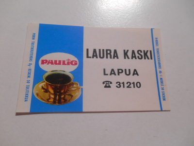 TT Etiketti Paulig Laura Kaski Lapua