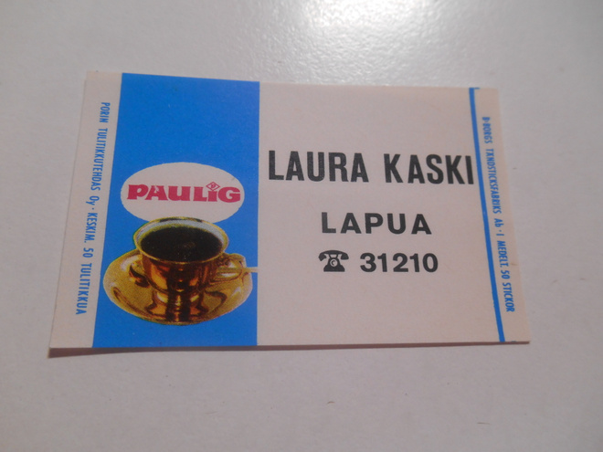 TT Etiketti Paulig Laura Kaski Lapua