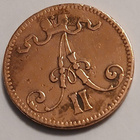 Aleksanteri II, kupari 5 penniä vuodelta 1865. - pikkukuva 2