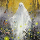 Halloween kummitus, pienet vihreät valot - pikkukuva 1