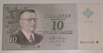10 Markkaa 1963 Litt. A tähti K0131962