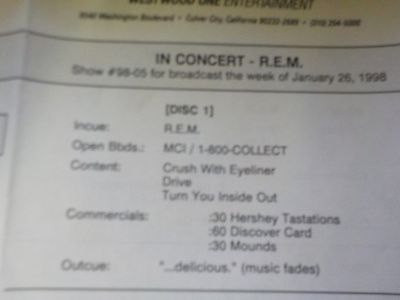 R.E.M - LIVE IN CONCERT LIVE 2CD