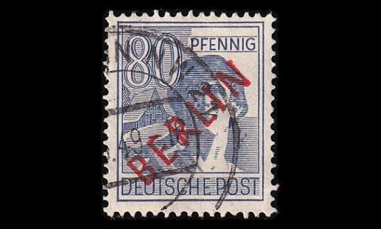 Berlin 32 o Punainen päällepainama 80 Pf (1949)