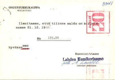FIRMAKORTTI  LAHDEN KUMIKORJAAMO