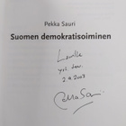 Pekka Sauri : Suomen demokratisoiminen (signeerattu, teki... - pikkukuva 3