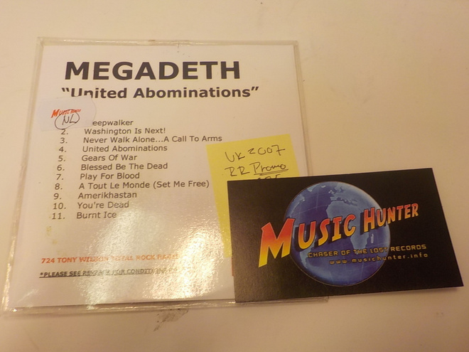 MEGADETH - UNITED ABOMINATIONS VERY RARE PROMO SLEEVE CDR