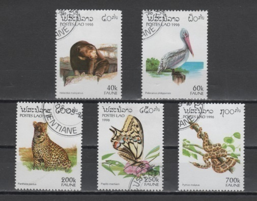 (S0200) LAOS, 1996 (Fauna). Mi ## 1504-1508. Used