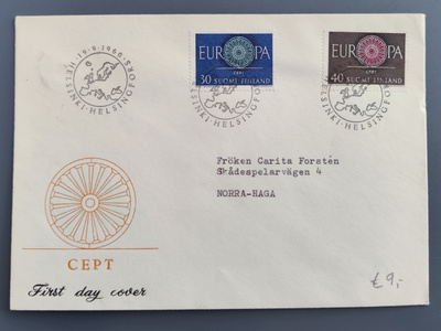 1960 FDC Eurooppamerkit - tuloleima