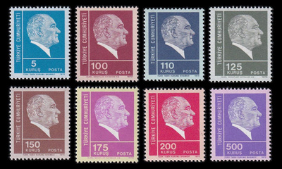 Turkki 2269-77 ** Käyttösarja Atatürk (1972)