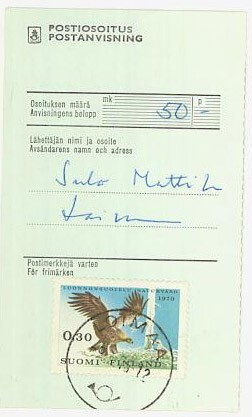 1970 luonnonsuojelu postiosoitus