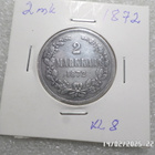 2 mk 1872 hopeaa kl 8 hieman kulunut siisti raha - pikkukuva 5
