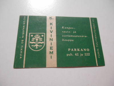TT Etiketti K.Kiviniemi Parkano