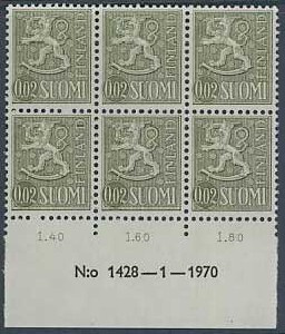 1968 2p harmaanvihreä nro-6lo 1428 ++