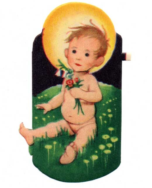 EO 4826 / Jeesus-lapsi istuu kukkanurmella. 1940-l.