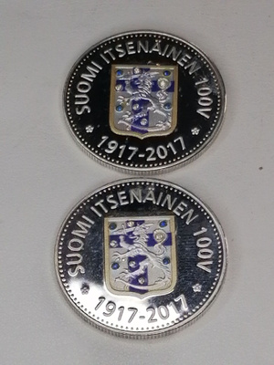 Suomi 100 vuotta Juhlarahakkeet Ässien Ässä ja Lagus