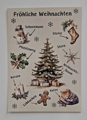 "FRÖHLICHE WHEIHNACHTEN!"- KULKEMATON KUTSUKORTTI