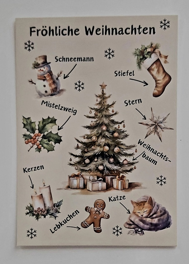 "FRÖHLICHE WHEIHNACHTEN!"- KULKEMATON KUTSUKORTTI