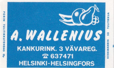 Helsini, A. Wallenius , Kankurink, 3     7/11