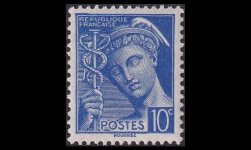 Ranska 376 ** Käyttösarja Merkur 10 C (1938)