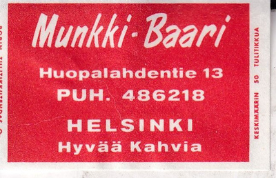Helsinki, Munkki -Baari, s98