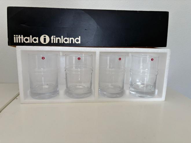 Iittala Pisaranrengas 38 cl lasit 4 kpl alkuperäispakkaus