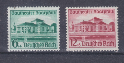 Saksa reich 1938 Mi 664-5 postituoreena.