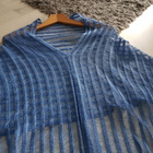 Sininen Poncho / Viitta / Hartiahuivi - pikkukuva 4