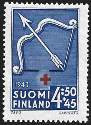1943 Punainen Risti  Savo  4:50 mk + 45 p **  LaPe 274