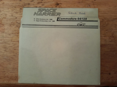Space Harrier Commodore 64/128 levyke, rare