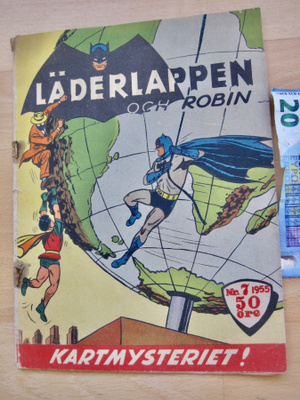 VANHA Lehti Batman Läderlappen och Robin N 7 1955