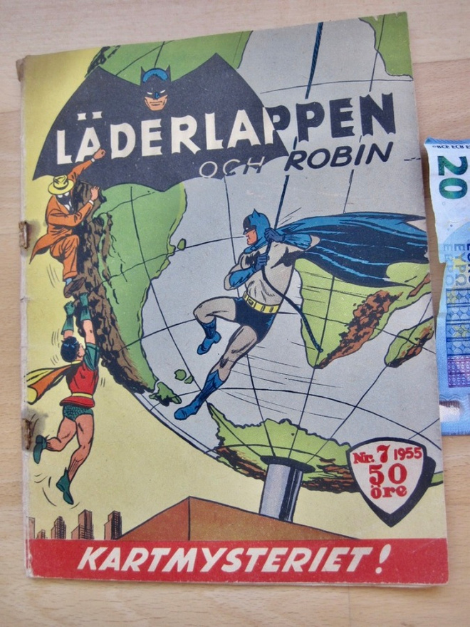 VANHA Lehti Batman Läderlappen och Robin N 7 1955