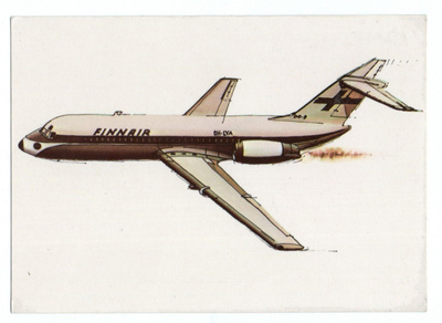 Postikortti FINNAIR  1971 Lentokone DOUGLAS DC-9
