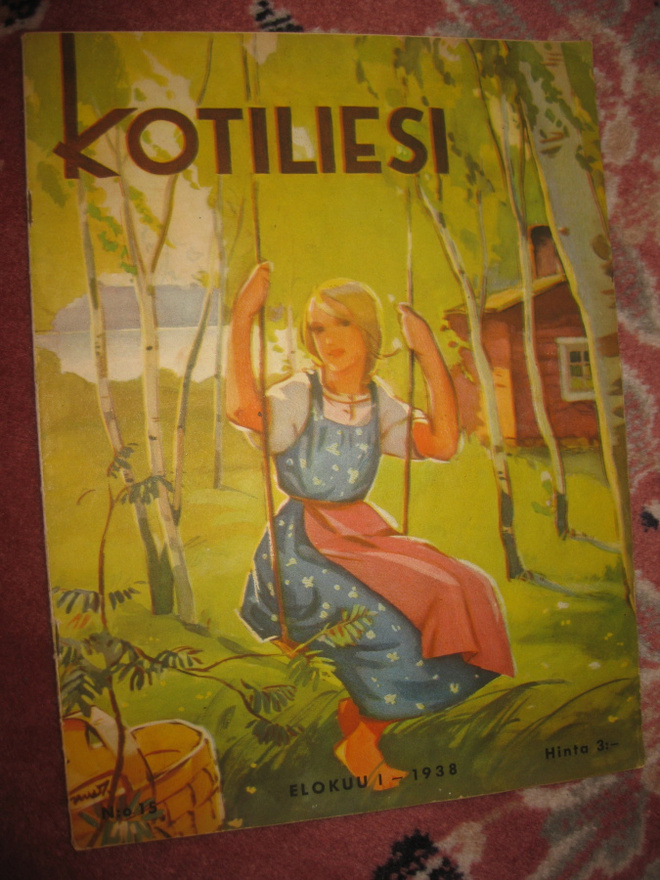 Kotiliesi  elokuu I  1938  : kansi Martta Wendelin