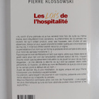 Pierre Klossowski : Les lois de l'hospitalite - pikkukuva 2