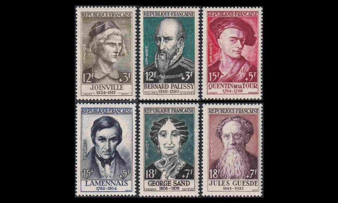 Ranska 1136-41 ** Punainen Risti merkkihenk. (1957)