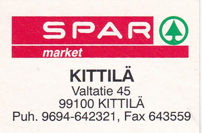 Kittilä  , Valtatie  45.  SPAR  b588
