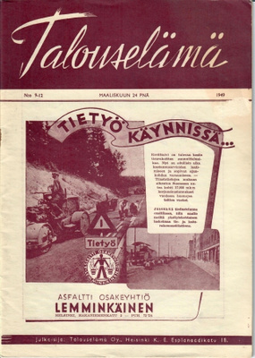 Talouselämä - lehti n:o 9-12 / 1949.