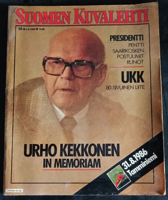 Suomen kuvalehti 5.9.1986 Urho Kekkonen in memoriam
