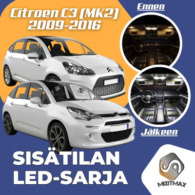Citroen C3 (MK2) Sisätilan LED-sarja 10-osainen