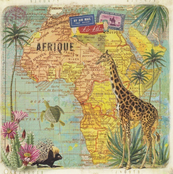 Gwanaëlle Trolez: Afrikka (neliöpostikortti)