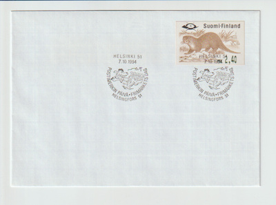 ERIKOISLEIMA ,7.10.1994, POSTIMERKIN PÄIVÄ; Helsinki 51
