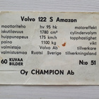 Monte Carlo Champion #51 – Volvo 122 S Amazon - purkkakortti - pikkukuva 2