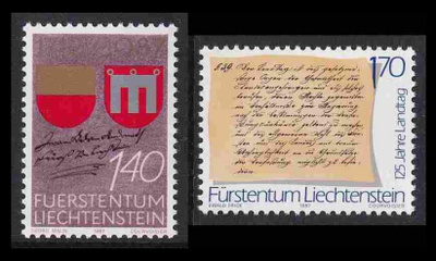 Liechtenstein 928-9 ** Parlamentti 125v (1987)