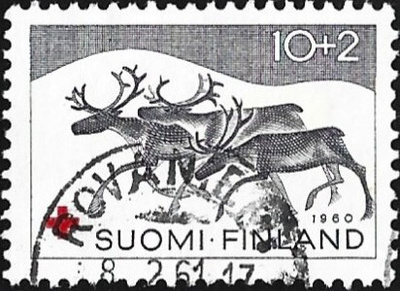 1960 Pun Risti Porot 10+2 mk lähes alareuna LOISTO LaPe 528