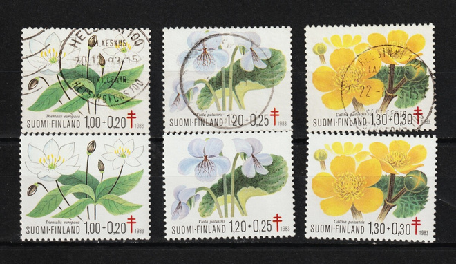 1983 Tuberkuloosi- merkkisarja leimattuna ja **