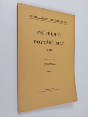 Esitelmät ja pöytäkirjat 1932