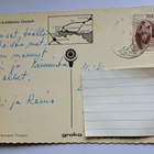 Eläinkortti, kirahvit, taustalla sarvikuonot, kulkenut 1980 - pikkukuva 2