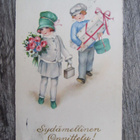 Sydämellinen Onnittelu.....vanha piirroskortti. - pikkukuva 1